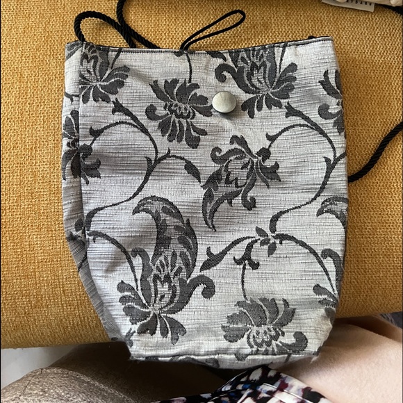 Soft silky (inside) and out. Grey and black bag - Picture 1 of 13